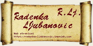 Radenka LJubanović vizit kartica